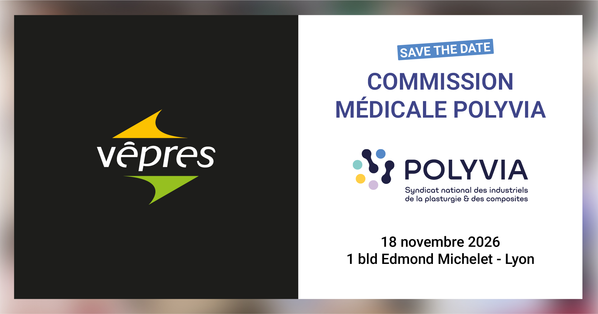 Logo vêpres et polyvia pour annoncer la commission médicale du 18 novembre